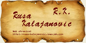 Rusa Kalajanović vizit kartica